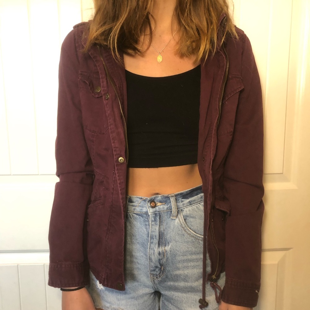 Burgundy coat